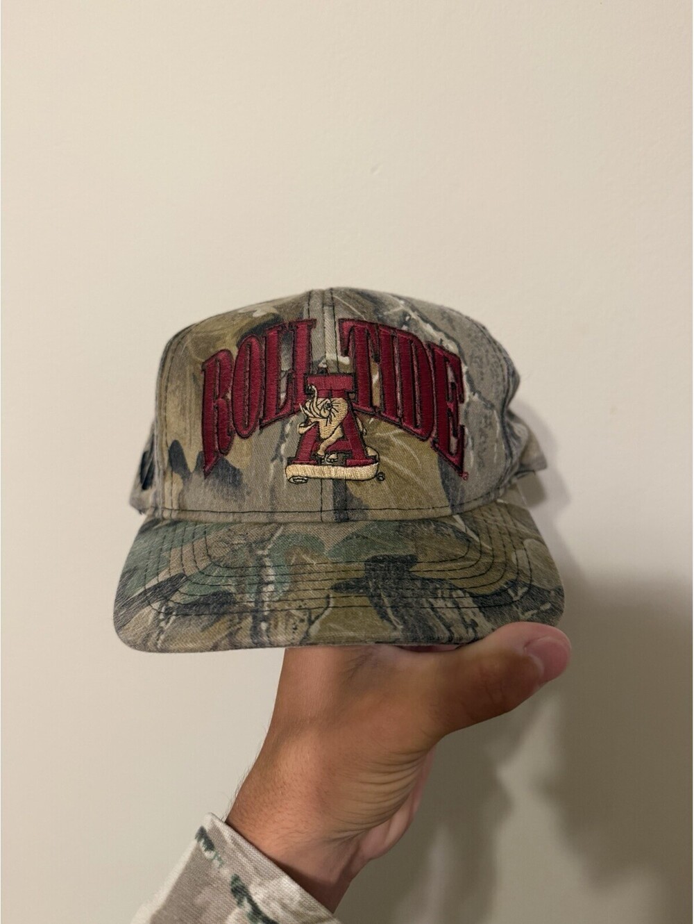 Vintage Alabama Roll Tide Camo Snapback Outdoor Cap SEC READ